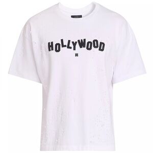 AMIRI White 'Hollywood' Distressed T-shirt
